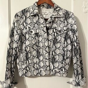 Snake print denim jacket